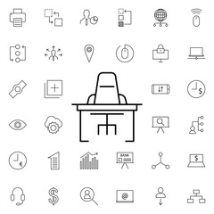 workplace icon. Universal set of business for website design and development, app development
