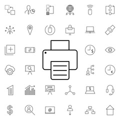 Printer icon. Universal set of business for website design and development, app development