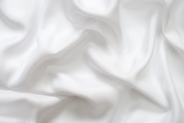 Fototapeta premium Biała satynowa tkanina tekstura tło
