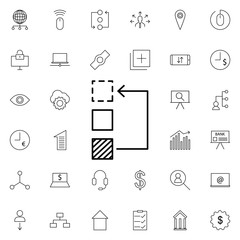 replacing list icon. Universal set of business for website design and development, app development