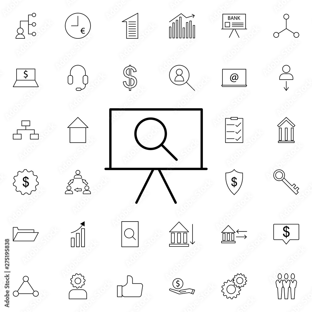 Poster search icon. universal set of business for website design and development, app development
