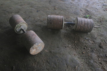 Two self made halters to do exercises outside