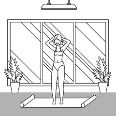 Woman avatar in underwear design