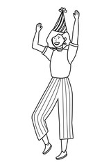 Woman cartoon with party hat design