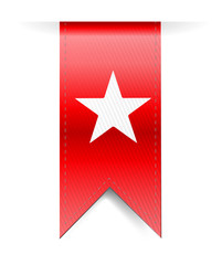 white star over a red banner illustration isolated