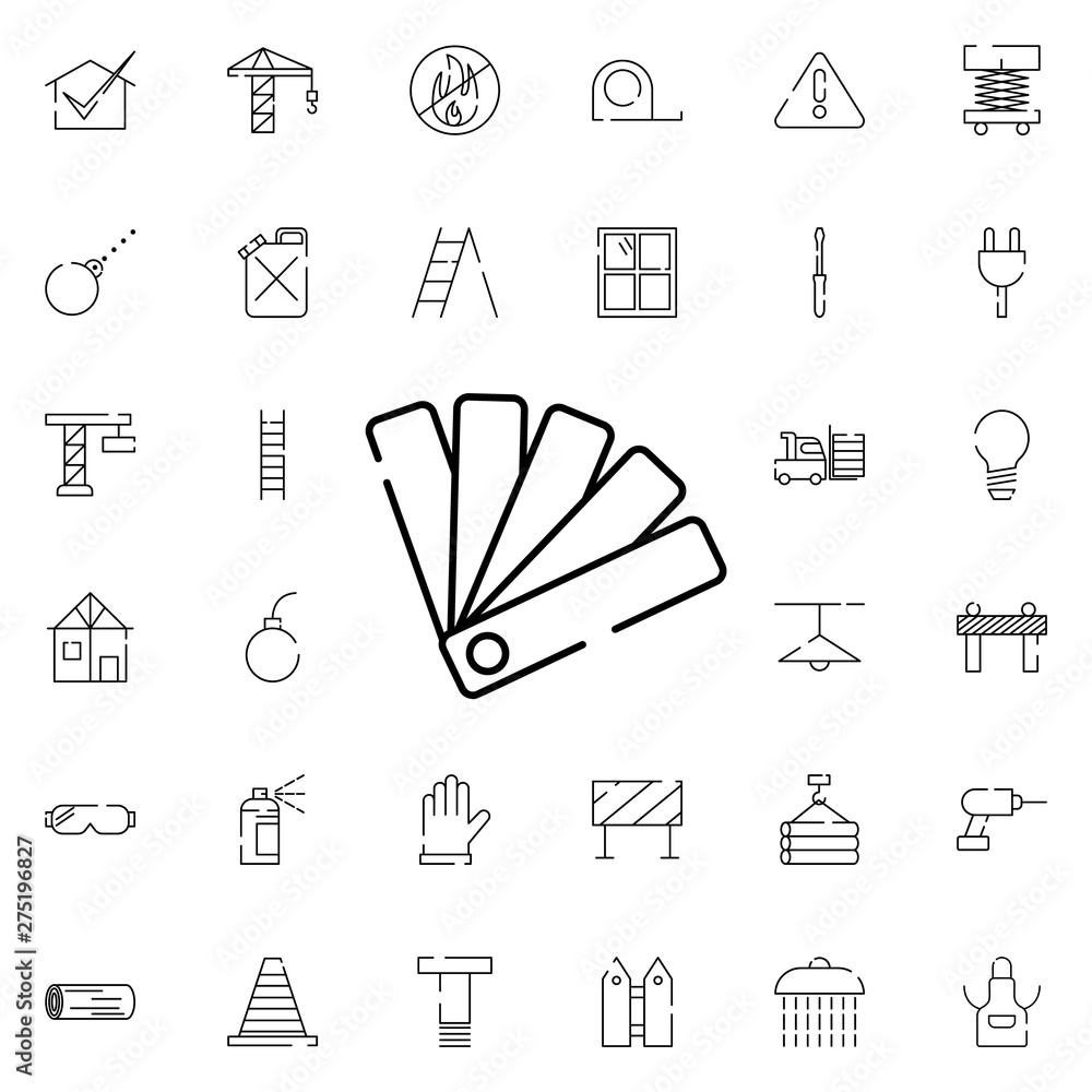 Poster color pack icon. universal set of construction for website design and development, app development