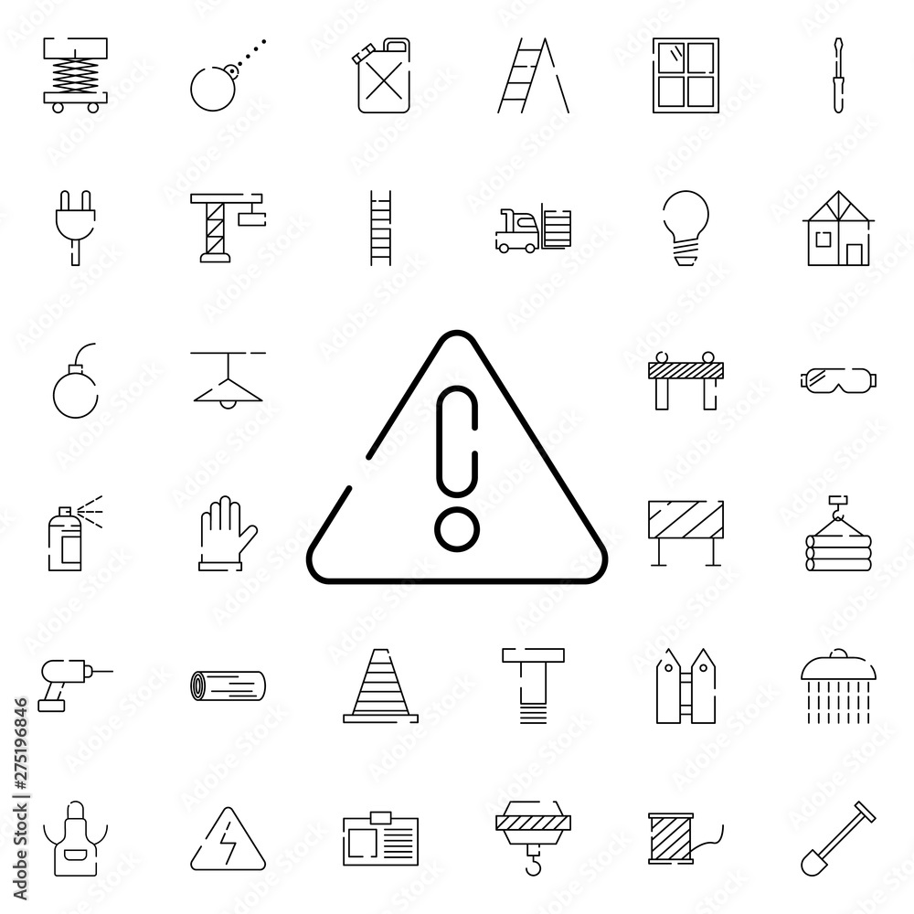 Aufkleber warning sign icon. universal set of construction for website design and development, app development
