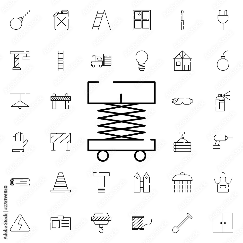 Poster forklift, lifting machine icon. universal set of construction for website design and development, ap