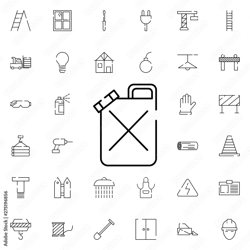 Poster canister with liquid icon. universal set of construction for website design and development, app dev