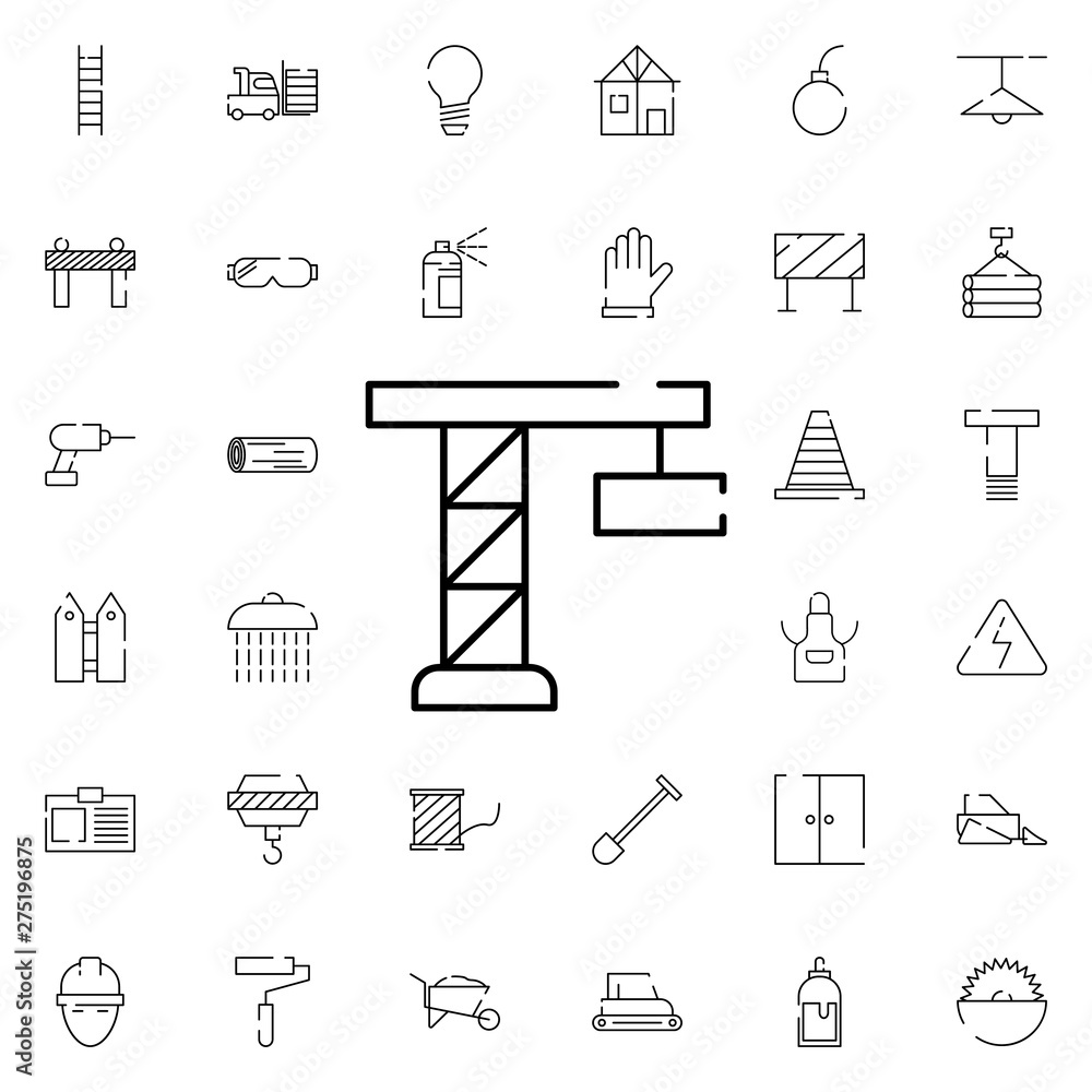 Poster crane icon. universal set of construction for website design and development, app development
