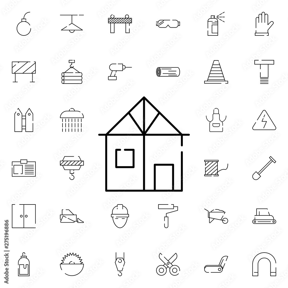 Poster house, building icon. universal set of construction for website design and development, app developm