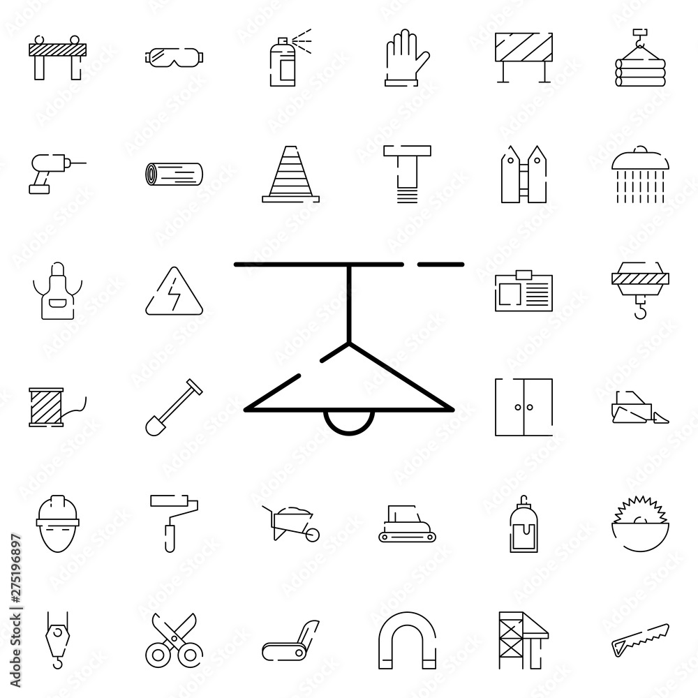 Poster chandelier, lamp icon. universal set of construction for website design and development, app develop