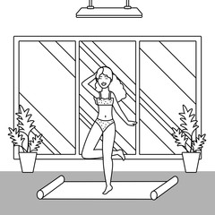 Woman avatar in underwear design