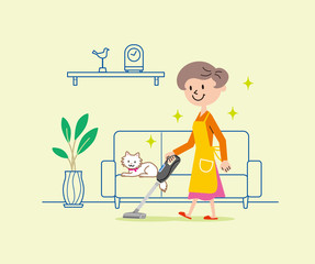 掃除　掃除機　主婦