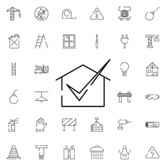 approval of the plan at home icon. Universal set of construction for website design and development, app development