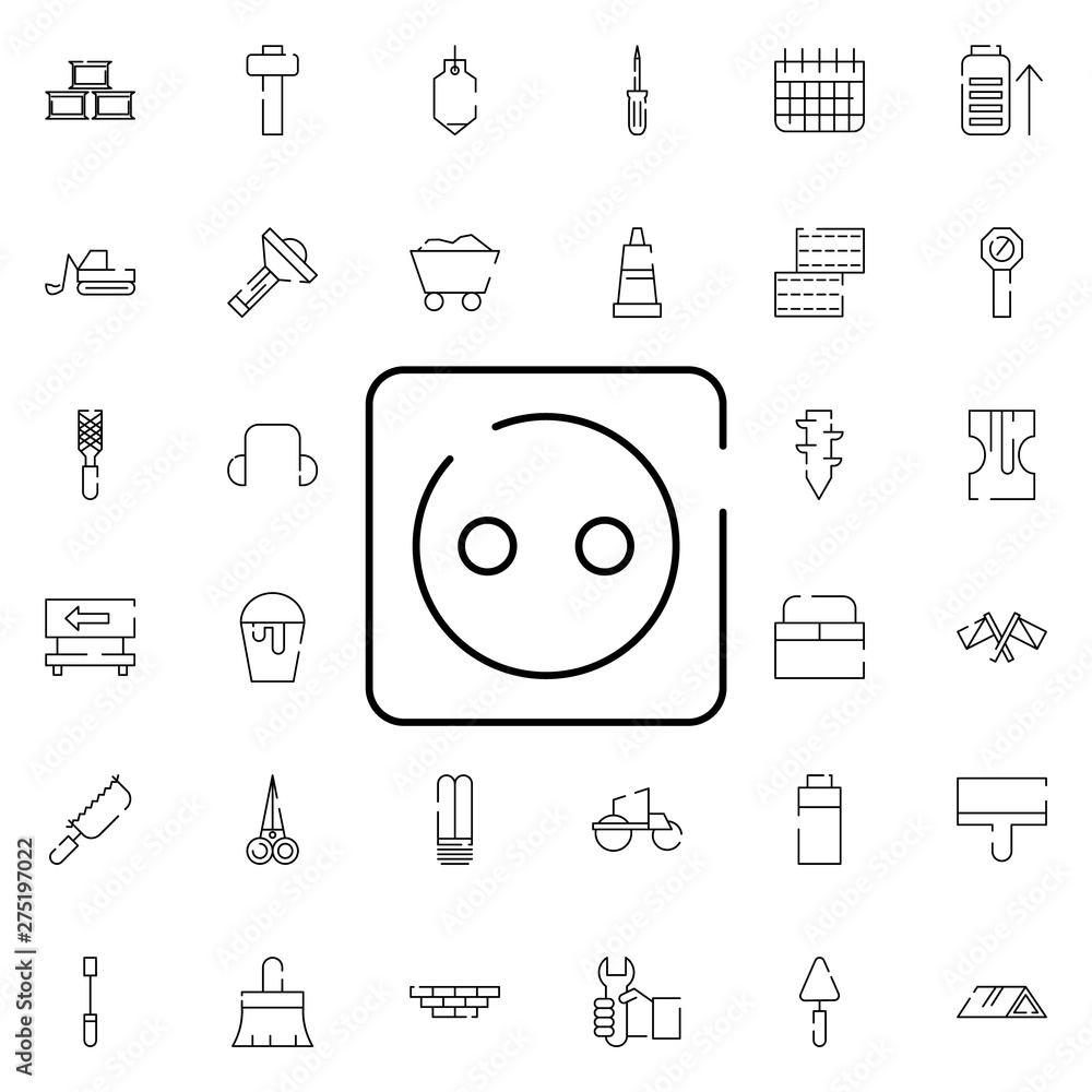 Poster socket, electricity icon. universal set of construction for website design and development, app deve
