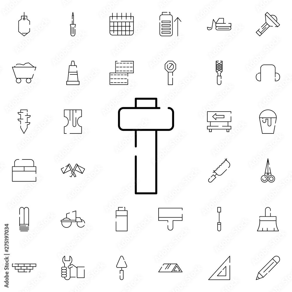 Poster hammer for wood icon. universal set of construction for website design and development, app developm