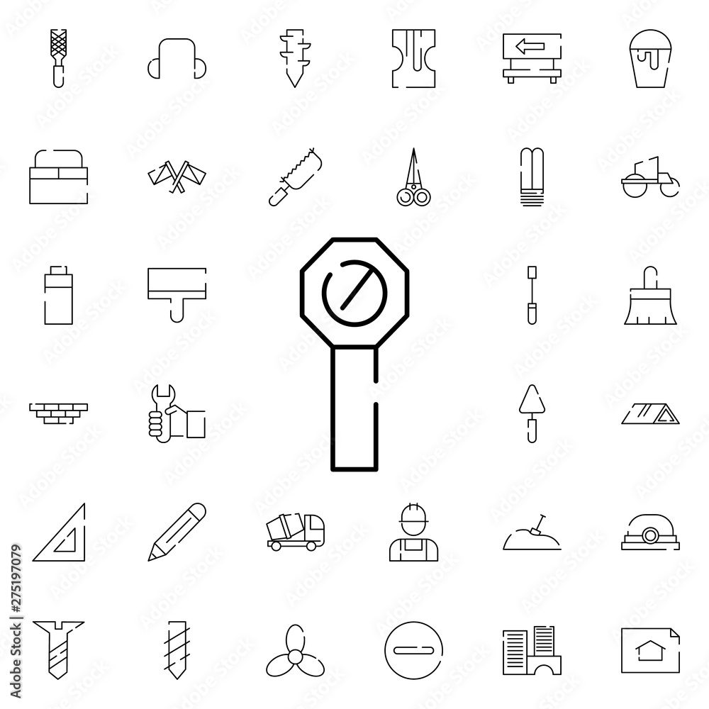 Poster the forbidden icon. universal set of construction for website design and development, app developmen
