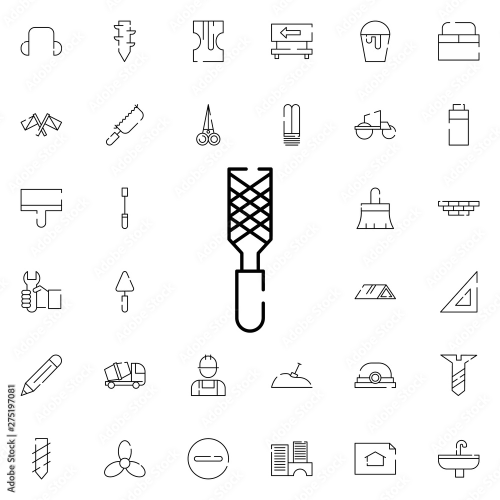 Poster rasp, chisel icon. universal set of construction for website design and development, app development