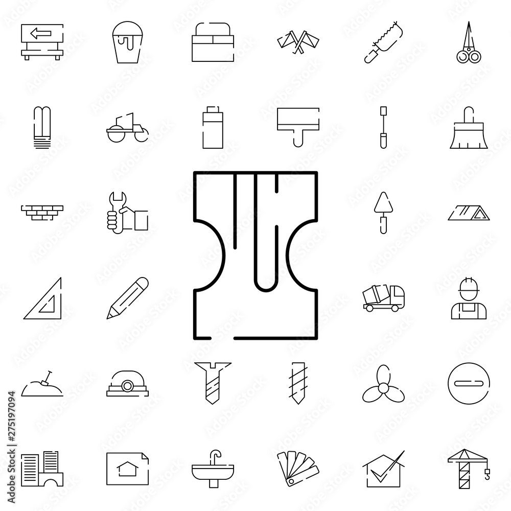 Poster pencil sharpener icon. universal set of construction for website design and development, app develop