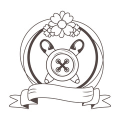 Button and pin of tailor shop design