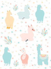 Llama and Cactus Clipart Bundle,No Drama Llamas Graphics Set.