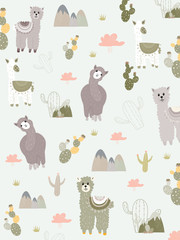 Llama and Cactus Clipart Bundle,No Drama Llamas Graphics Set.