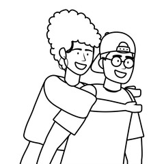 Couple of woman and man design