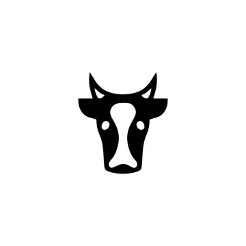 Cow face front icon