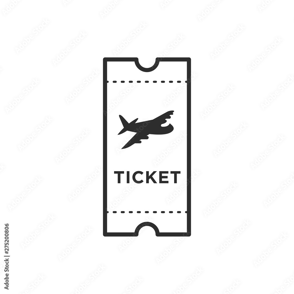 Poster ticket icon template black color editable. ticket style vector sign isolated on white background. si