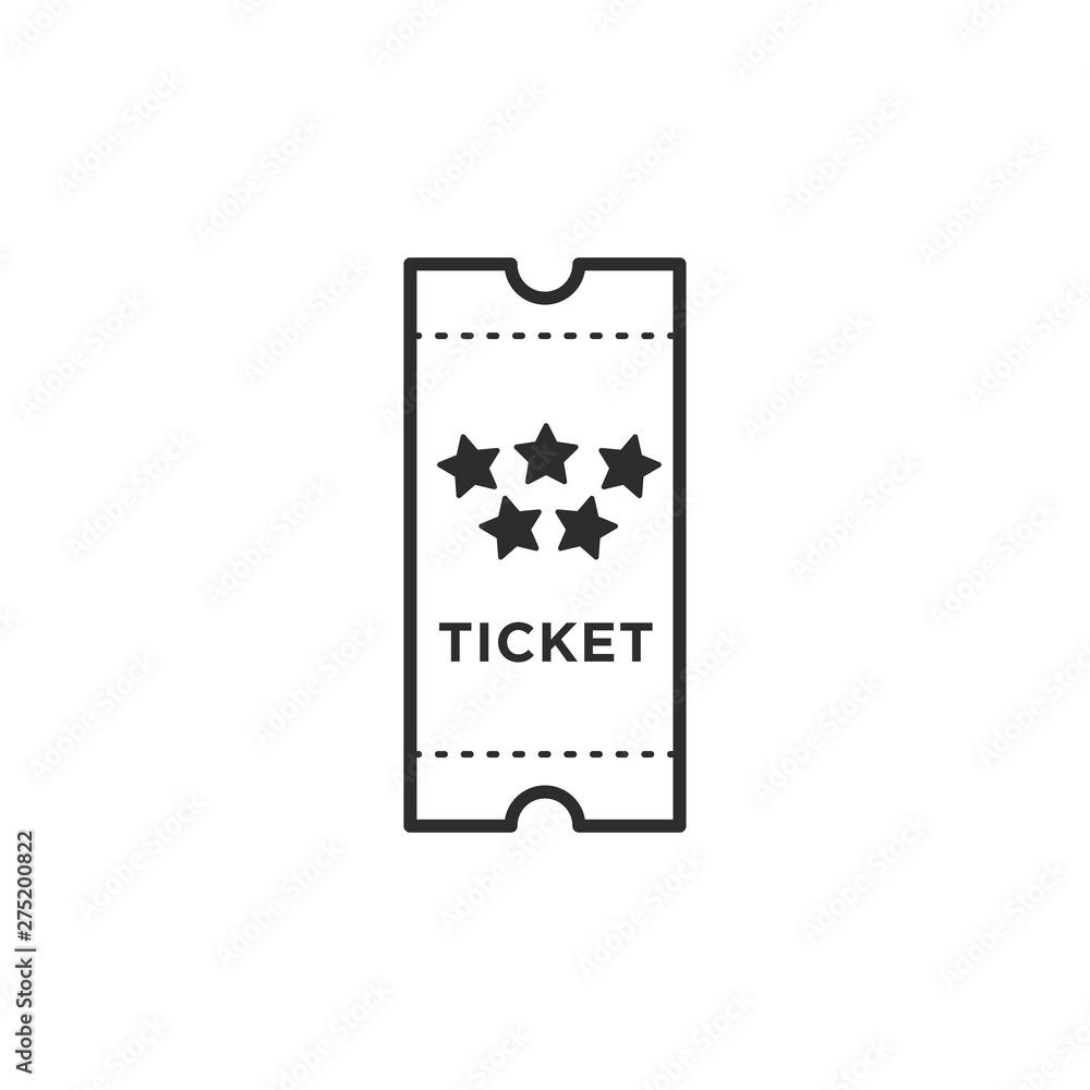 Poster ticket icon template black color editable. ticket style vector sign isolated on white background. si