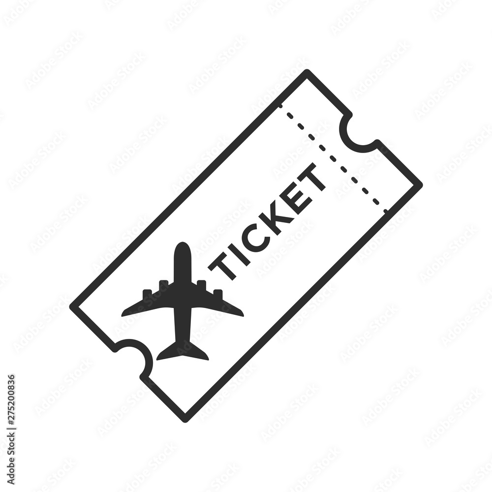 Poster ticket icon template black color editable. ticket style vector sign isolated on white background. si