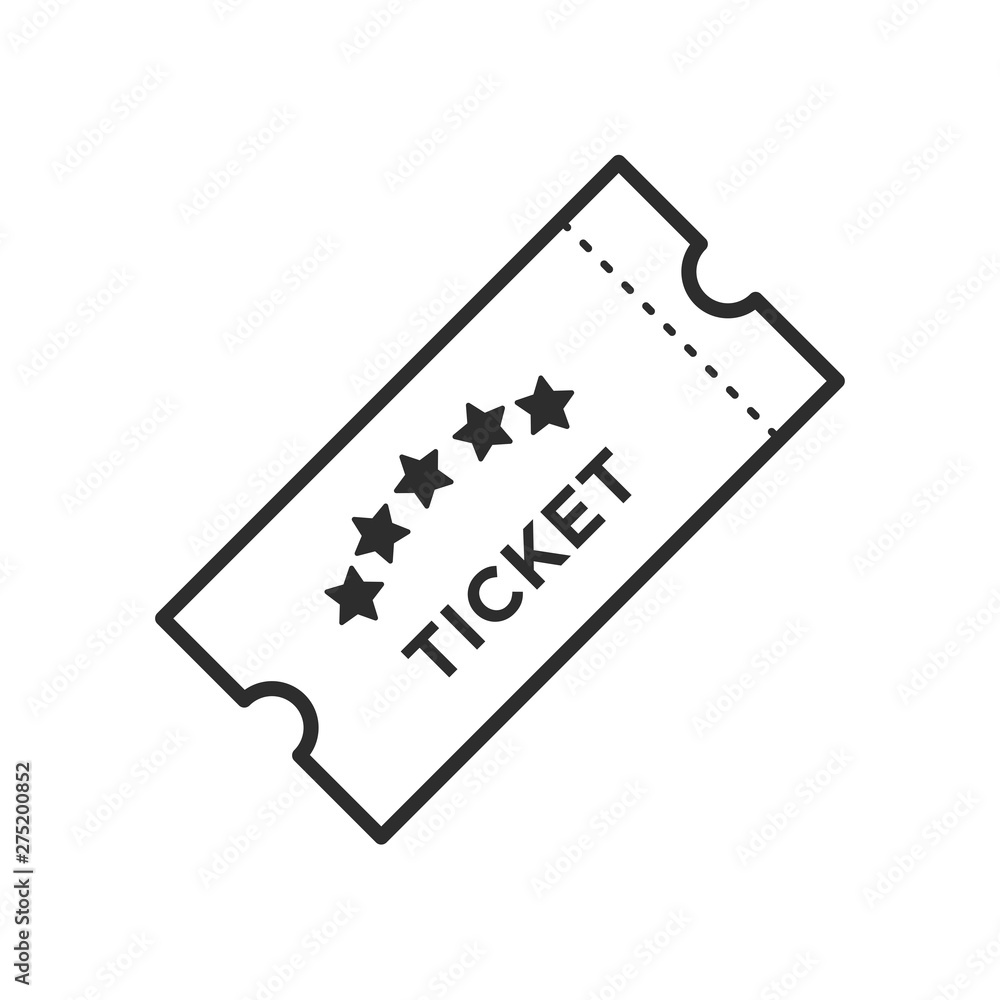 Poster ticket icon template black color editable. ticket style vector sign isolated on white background. si