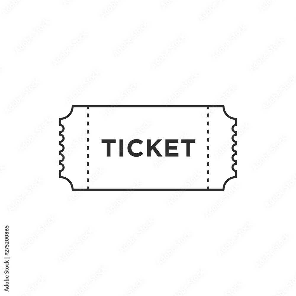 Poster ticket icon template black color editable. ticket style vector sign isolated on white background. si