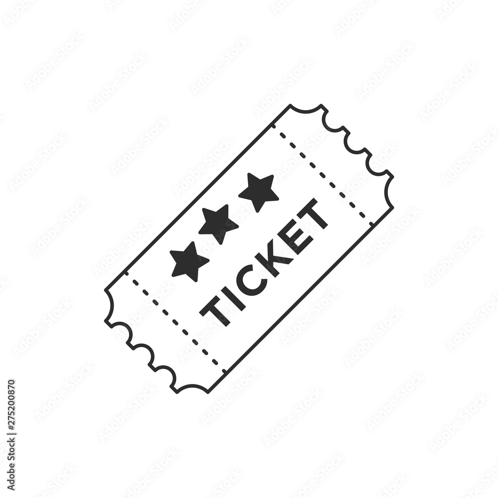 Poster ticket icon template black color editable. ticket style vector sign isolated on white background. si