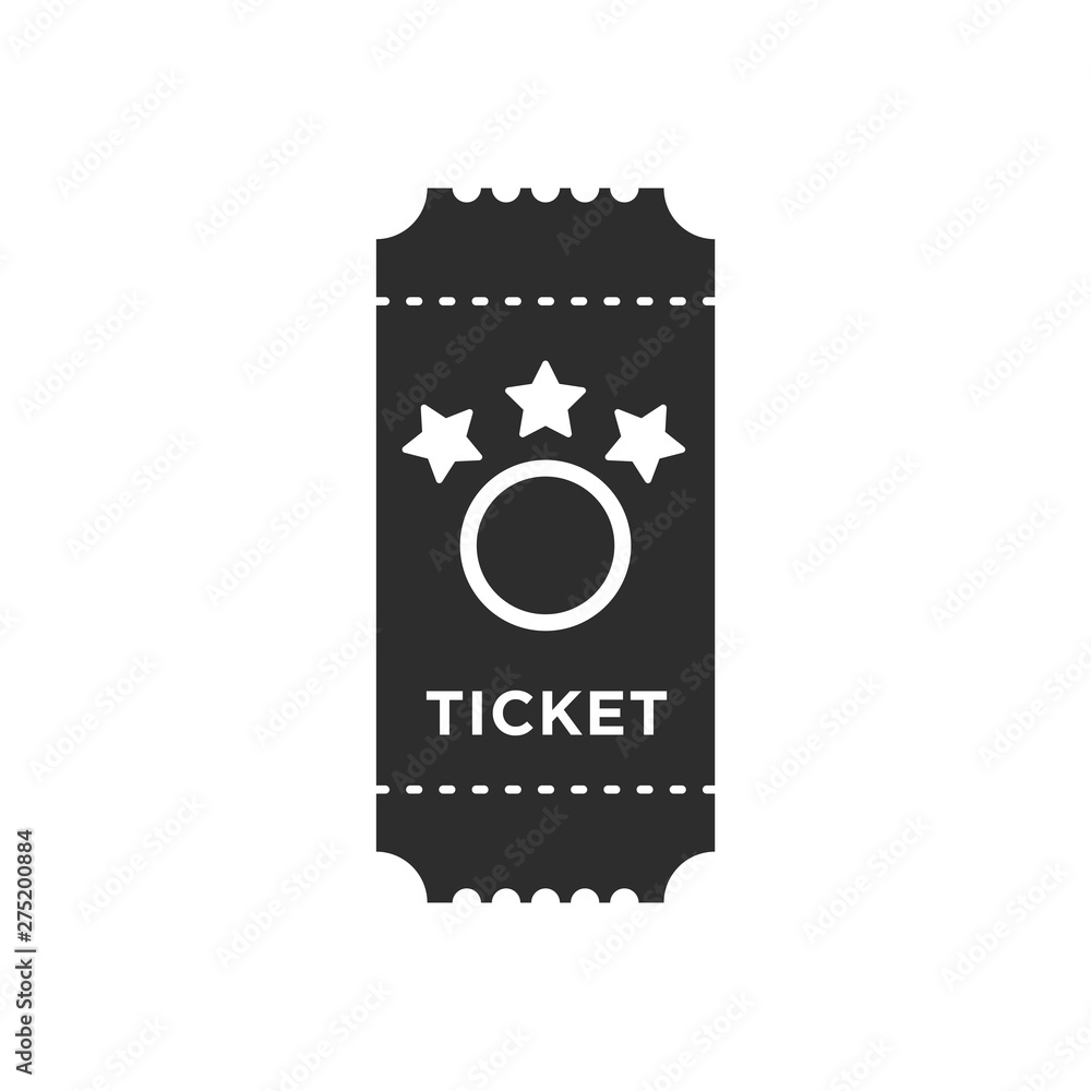 Poster ticket icon template black color editable. ticket style vector sign isolated on white background. si