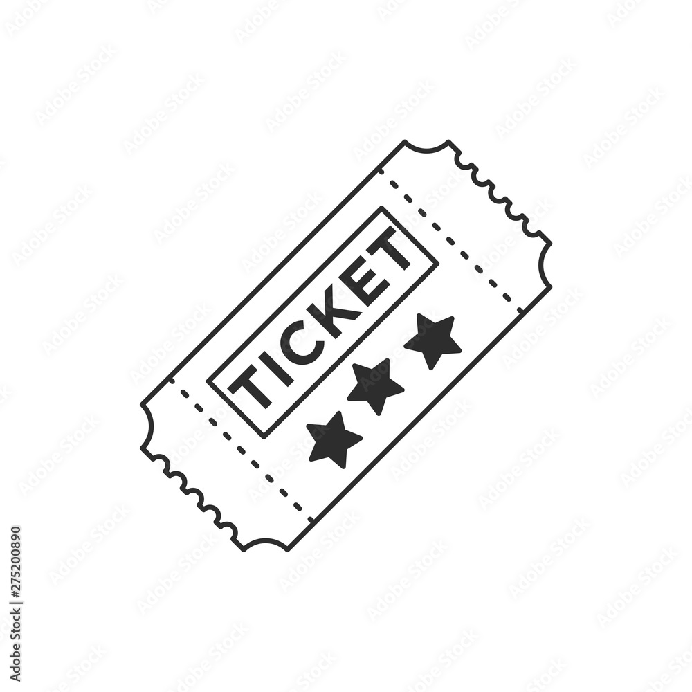 Poster ticket icon template black color editable. ticket style vector sign isolated on white background. si