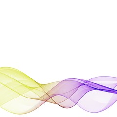 Abstract wave smoke on a white background.The colored lines.