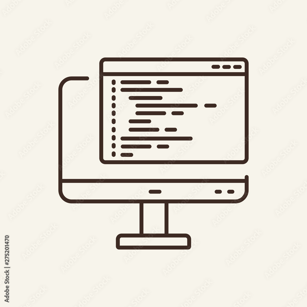 Poster computer code line icon