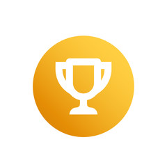  trophy on golden circle illustration icon vector