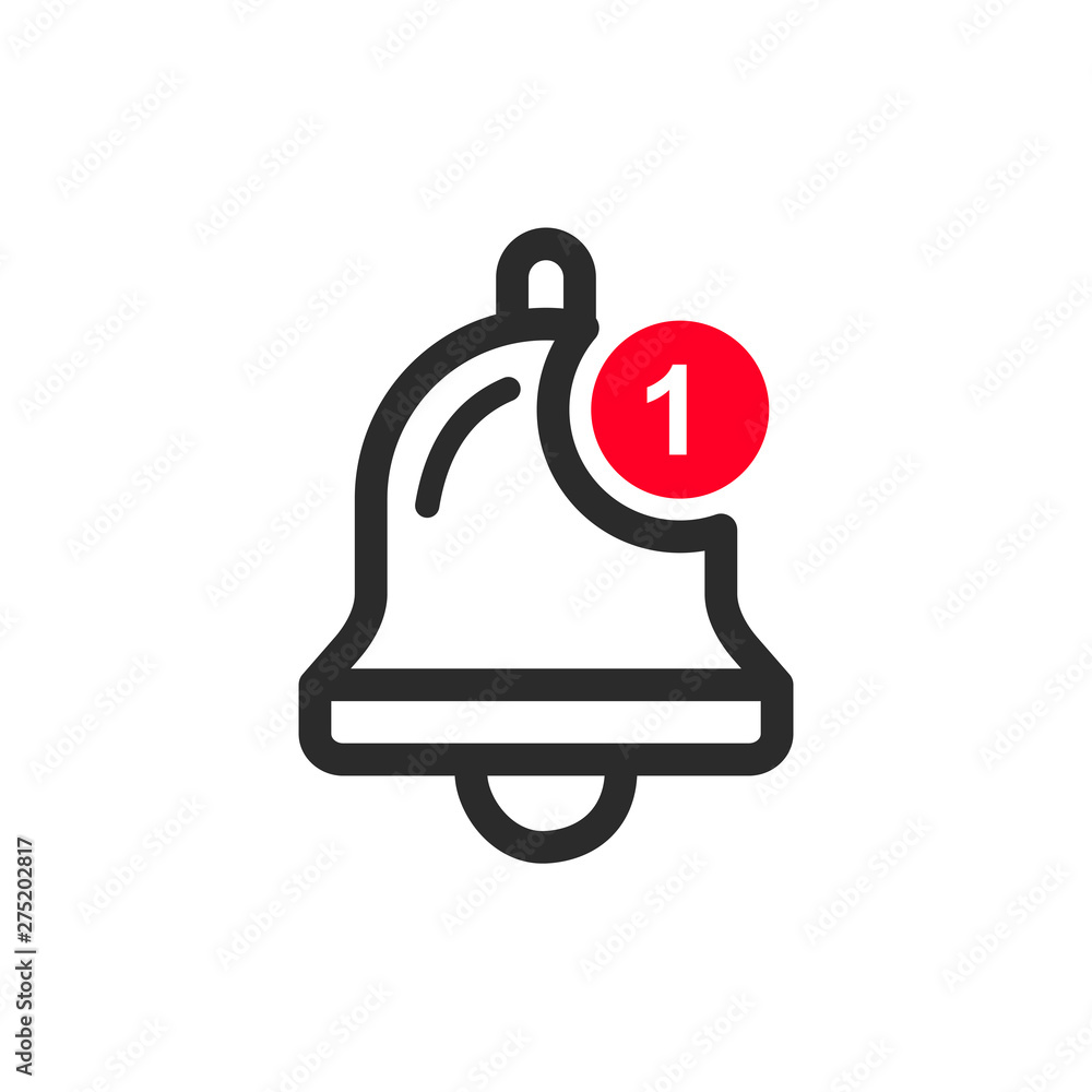 Poster Message notification bell icon template black color editable. notification symbol vector sign isolated on white background. Simple logo vector illustration for graphic and web design.