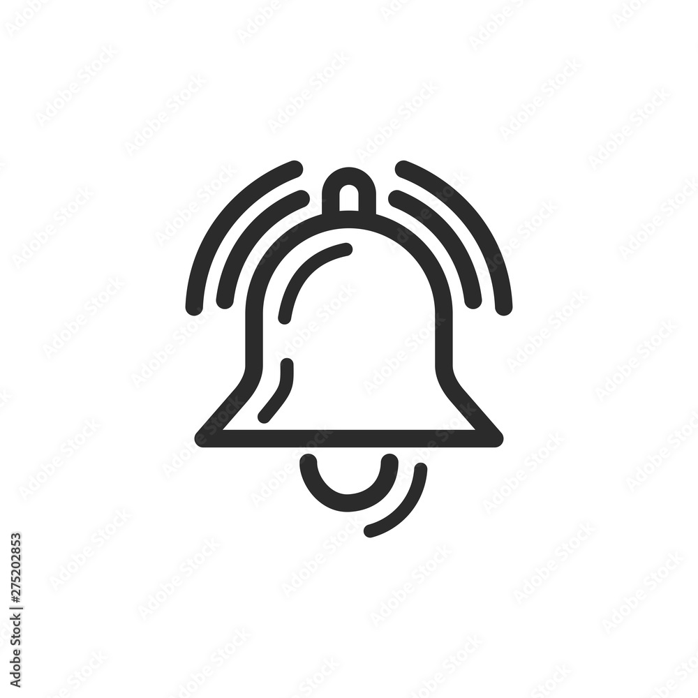 Aufkleber message notification bell icon template black color editable. notification symbol vector sign isolat