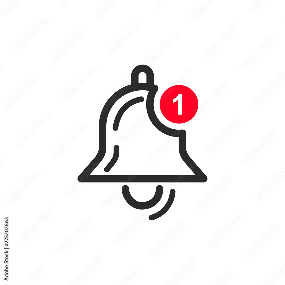 Poster message notification bell icon template black color editable. notification symbol vector sign isolat