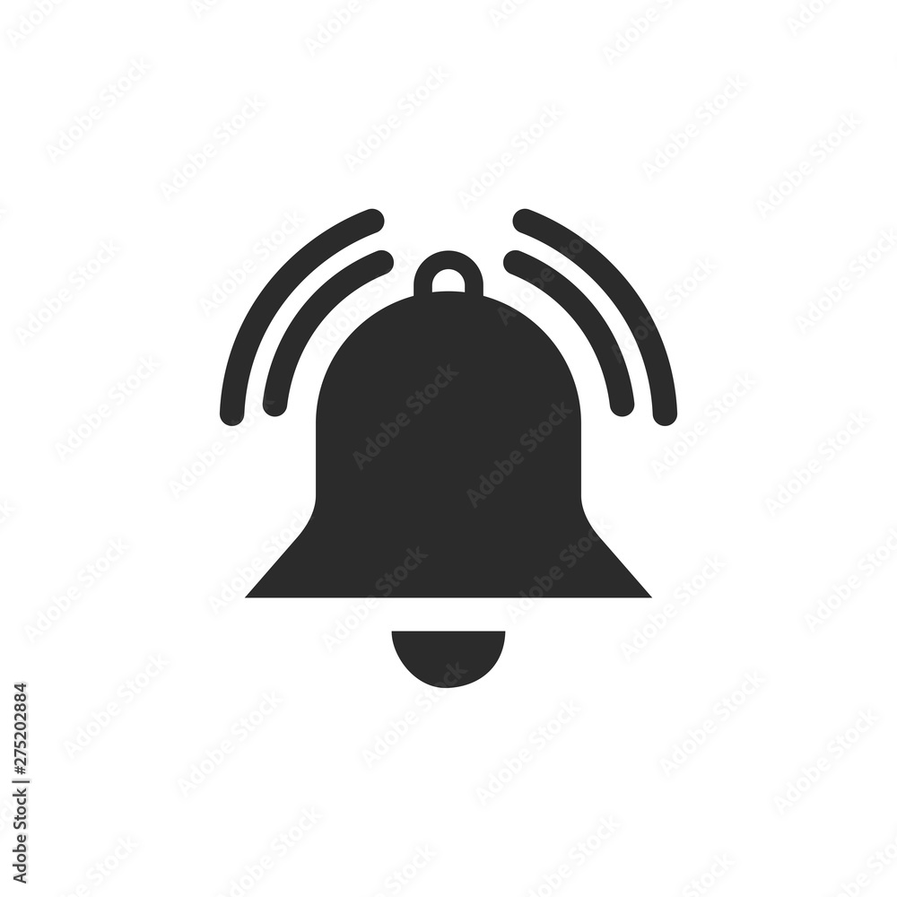 Poster Message notification bell icon template black color editable. notification symbol vector sign isolated on white background. Simple logo vector illustration for graphic and web design.
