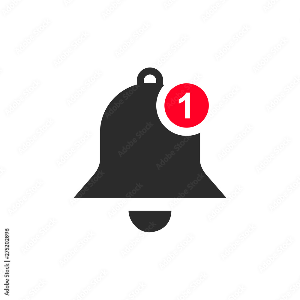 Poster Message notification bell icon template black color editable. notification symbol vector sign isolated on white background. Simple logo vector illustration for graphic and web design.