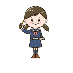 勉強　女の子　ポーズ　イラスト