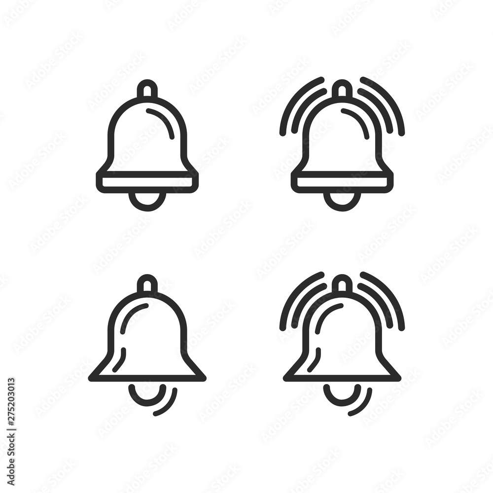 Leinwandbilder message notification bell icon set template black color editable. notification symbol pack vector si