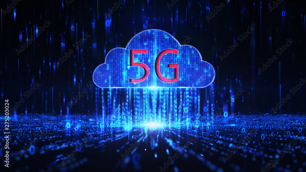 Wall mural 5g symbol digital background.5g cloud computing.5g communication.5g network