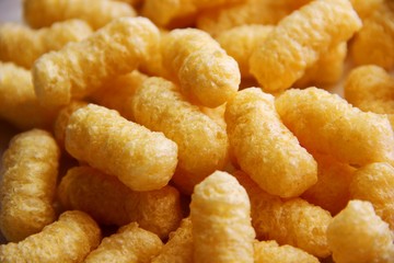 lots big corn sticks without sugar and gluten on a gray table