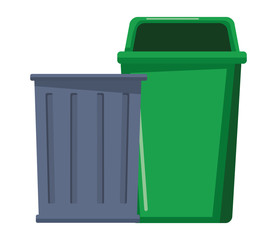 trash garbage can icon cartoon